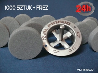ZAŚLEPKI STYRODUROWE XPS SZARE 65 CLICK 1000 SZTUK + FREZ METALOWY