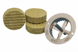 ZAŚLEPKI Z WEŁNY MINERALNEJ 67 CLICK 500 SZTUK + FREZ METALOWY