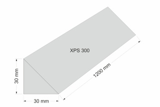Klin ze styroduru XPS 300 - Izokliny trójkąty 3 x 3 cm