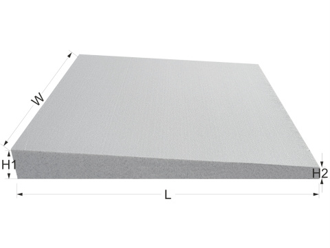 Spadki dachowe styrodur XPS 300, 3,5% od 5 do 1 cm, spadek na długości 1,2m Spadki dachowe styrodur XPS 300, 3,5% od 5 do 1 cm, spadek na długości 1,2m