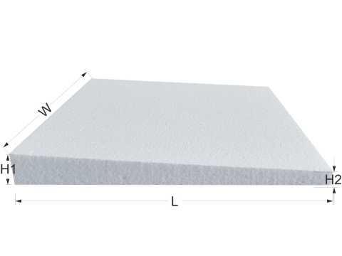 Spadki dachowe styropianowe EPS 100, 3% od 10 do 7cm, spadek na długości 1m Spadki dachowe styropianowe EPS 100, 3% od 10 do 7cm, spadek na długości 1m