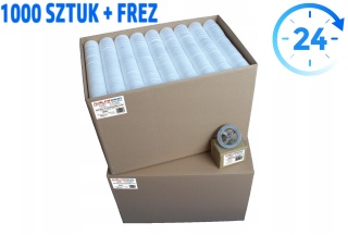 ZAŚLEPKI STYROPIANOWE BIAŁE 67 CLICK 1000 SZTUK + FREZ METALOWY