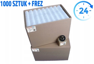 ZAŚLEPKI STYROPIANOWE BIAŁE 65 CLICK 1000 SZTUK + FREZ PCV