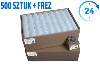 ZAŚLEPKI STYROPIANOWE BIAŁE 67 CLICK 500 SZTUK + FREZ METALOWY
