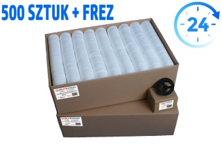 ZAŚLEPKI STYROPIANOWE BIAŁE 67 CLICK 500 SZTUK + FREZ PCV
