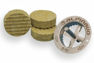 ZAŚLEPKI Z WEŁNY MINERALNEJ 65 CLICK 100 SZTUK + FREZ METALOWY